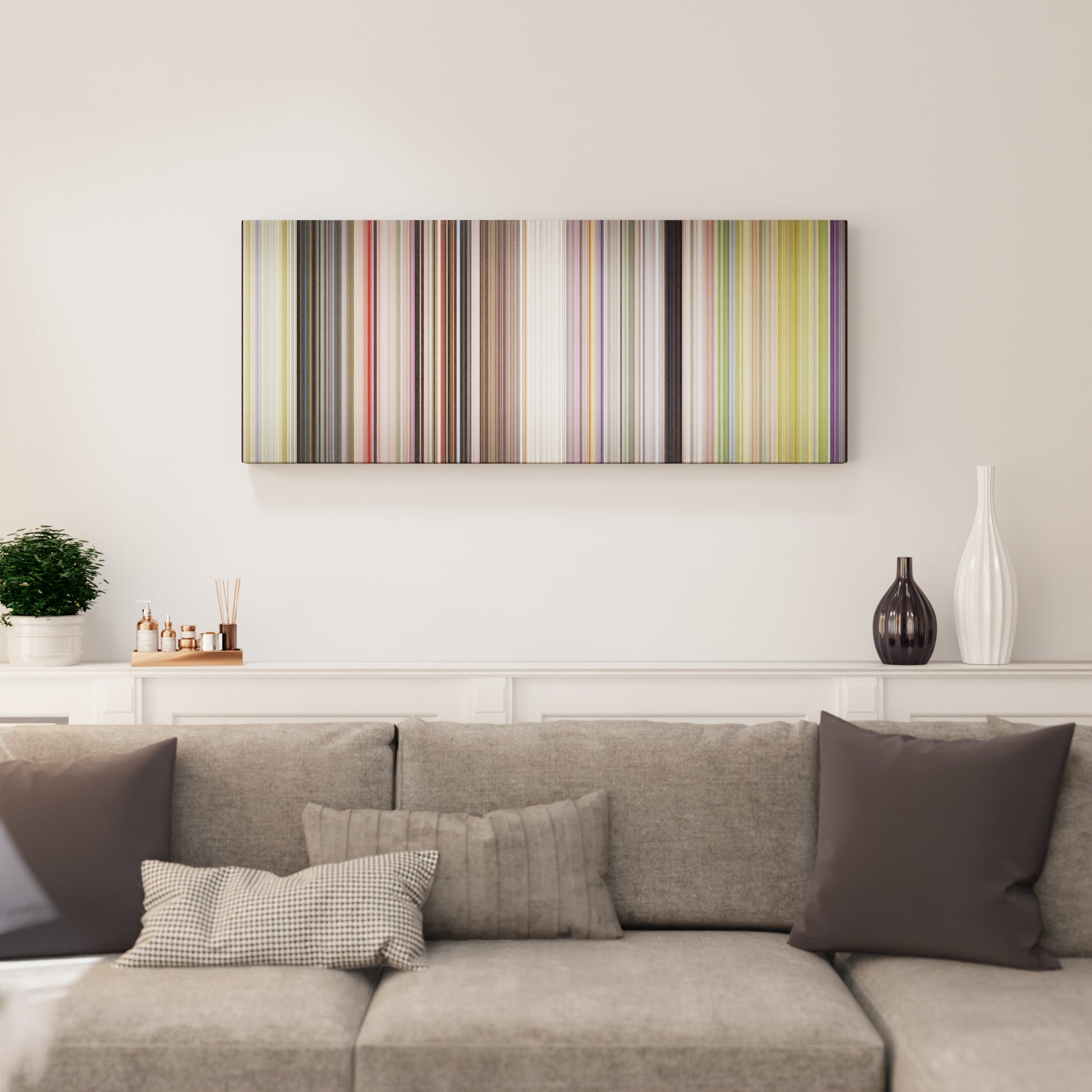 Living room interior with Yellow Submarine Frome on the wall