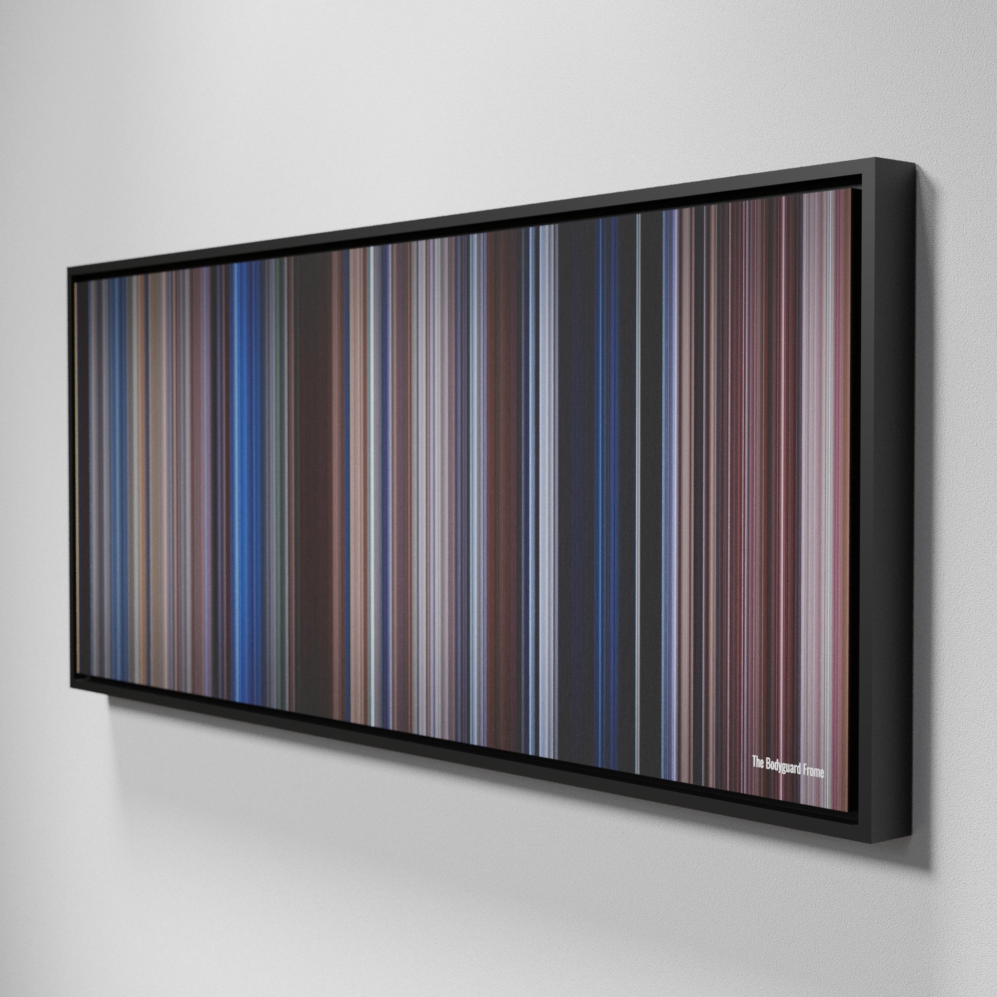 Side view of Framed Buff's of The Bodyguard Frome on the wall