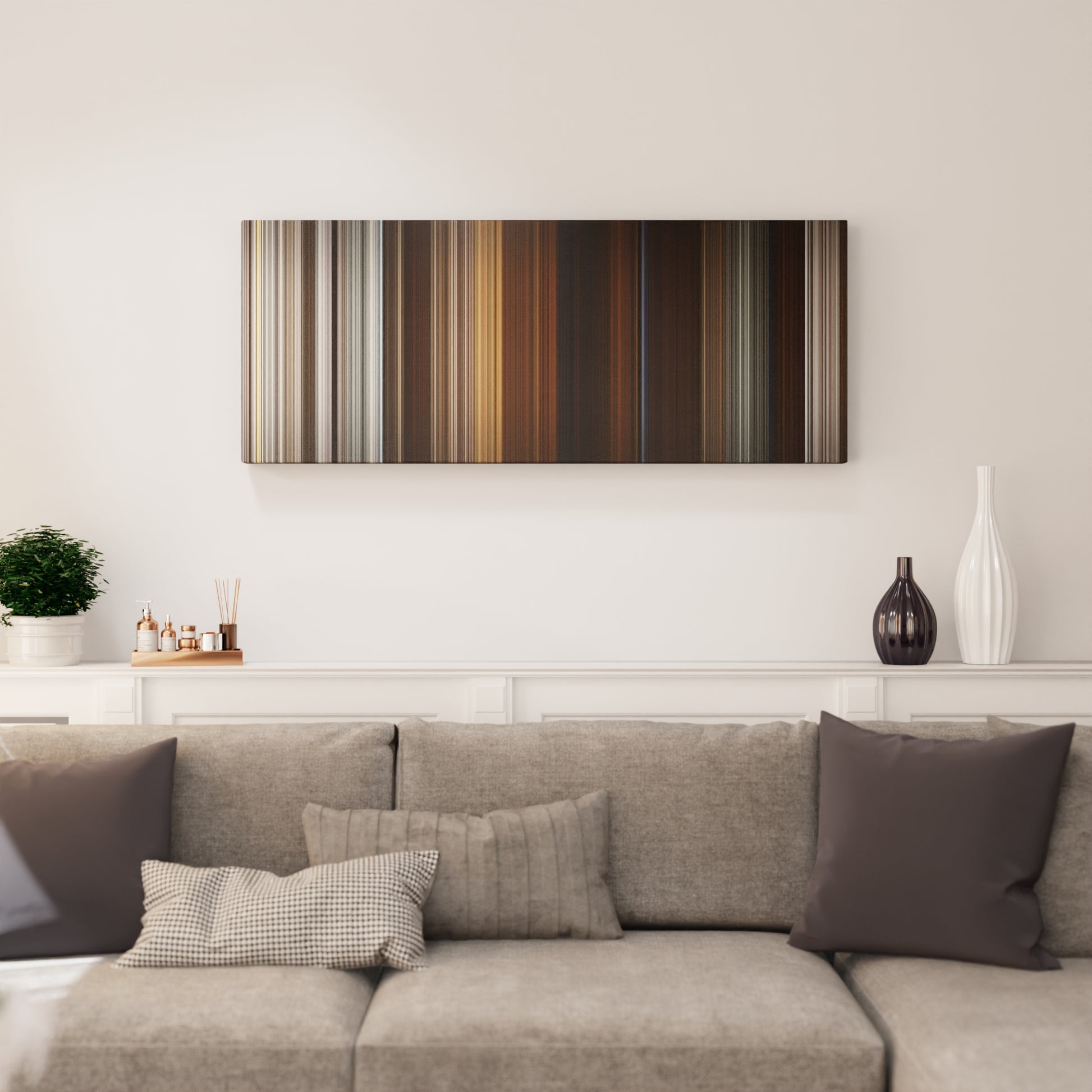 Living room interior with Anne with an E: Memory Has as Many Moods as the Temper Frome on the wall