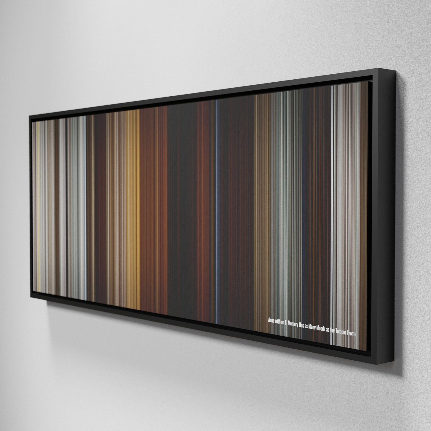 Side view of Framed Buff's of Anne with an E: Memory Has as Many Moods as the Temper Frome on the wall