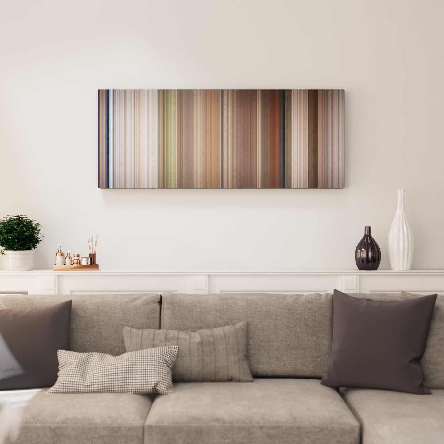 Living room interior with Planet of the Apes Frome on the wall