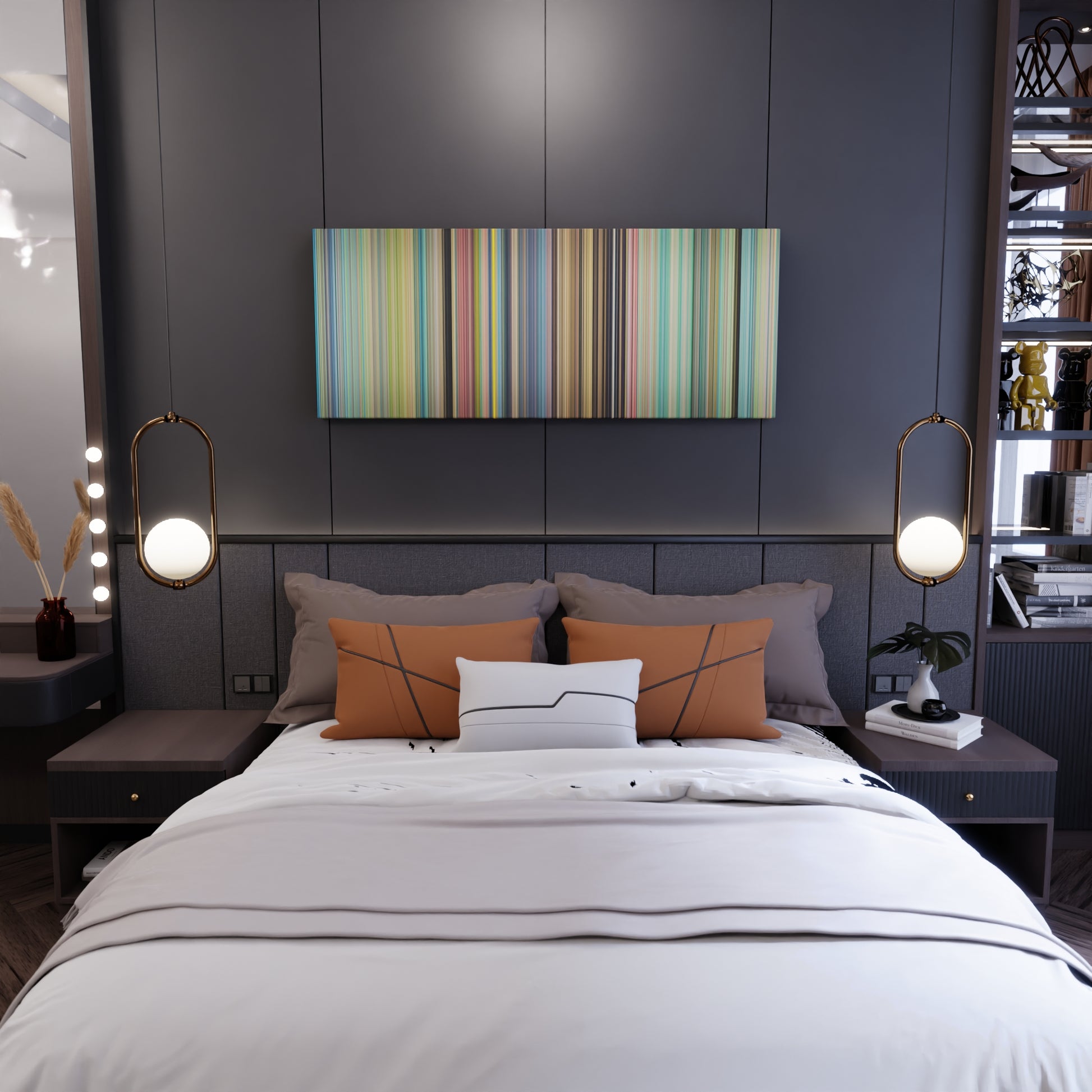 Bedroom interior with Ponyo Frome on the wall