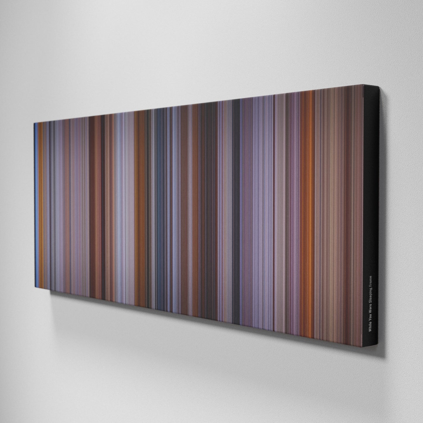 Side view of Buff's of While You Were Sleeping Frome on the wall