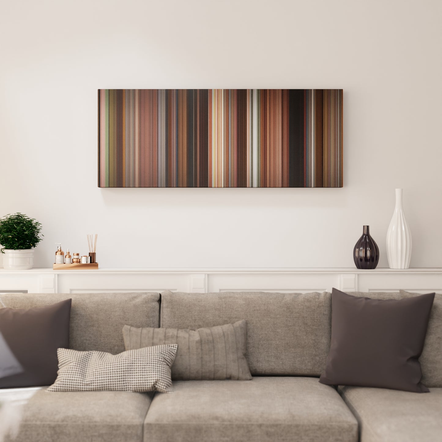 Living room interior with Once Frome on the wall