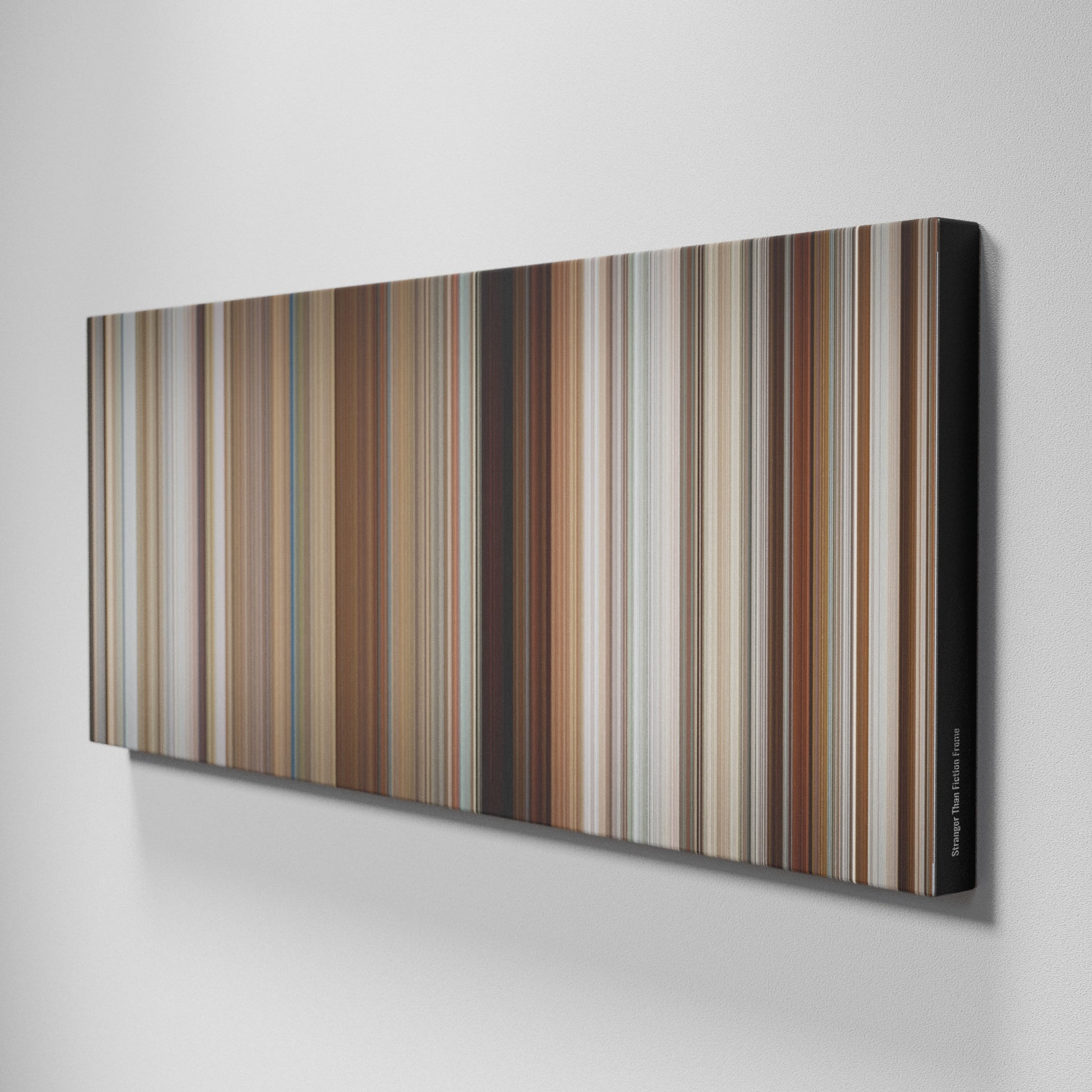 Side view of Buff's of Stranger Than Fiction Frome on the wall