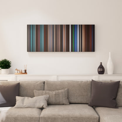 Living room interior with Joe Versus the Volcano Frome on the wall