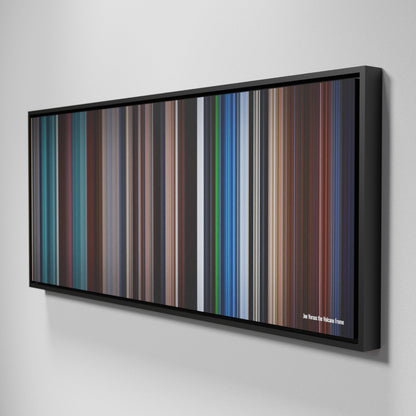 Side view of Framed Buff's of Joe Versus the Volcano Frome on the wall