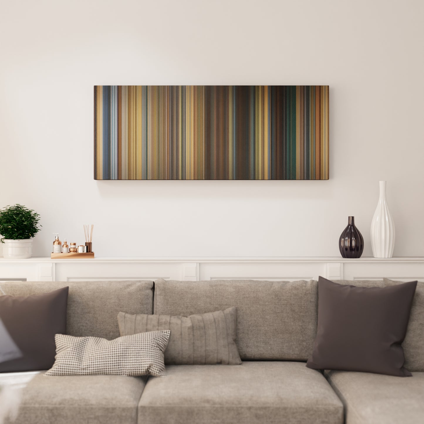 Living room interior with A Good Year Frome on the wall