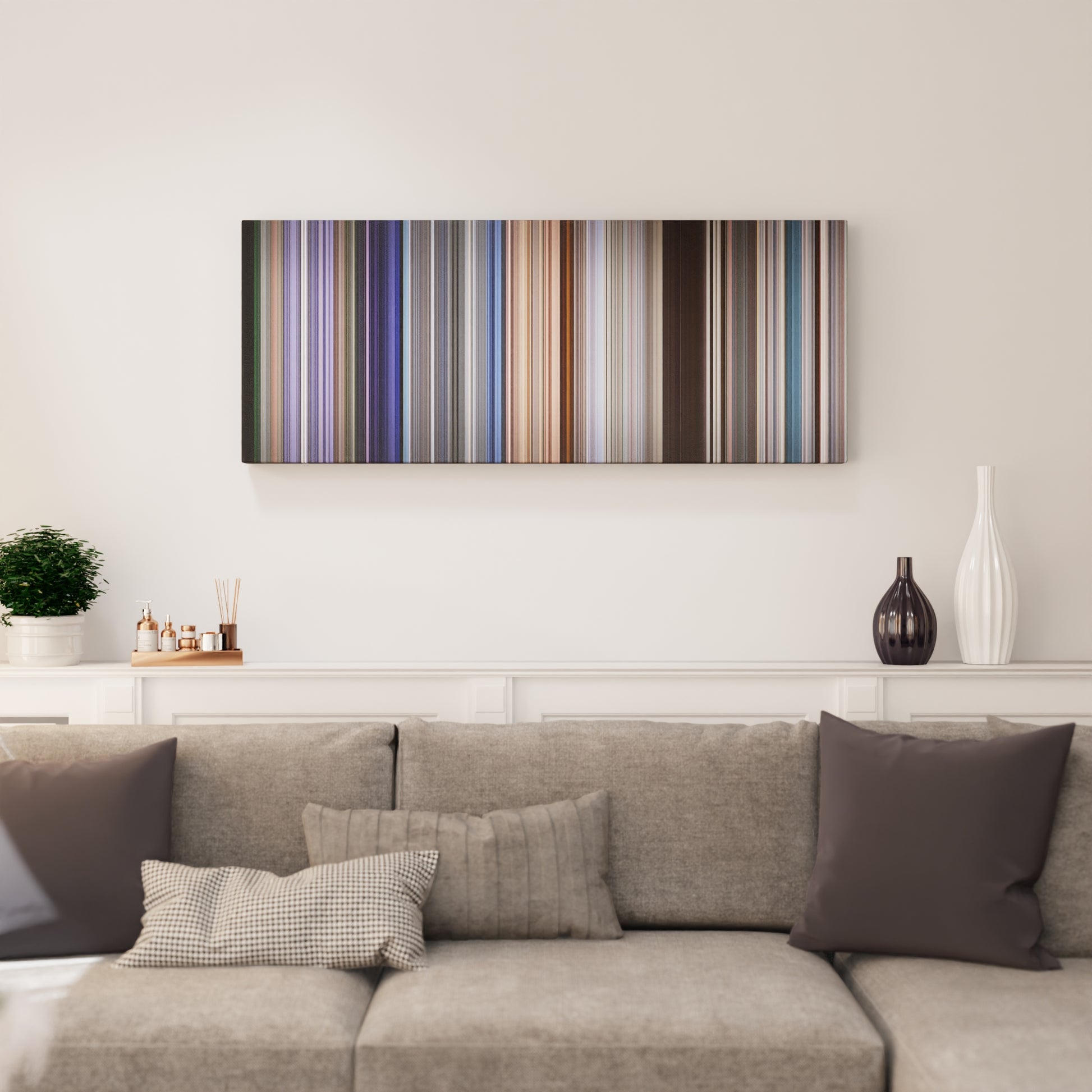 Living room interior with Solaris Frome on the wall
