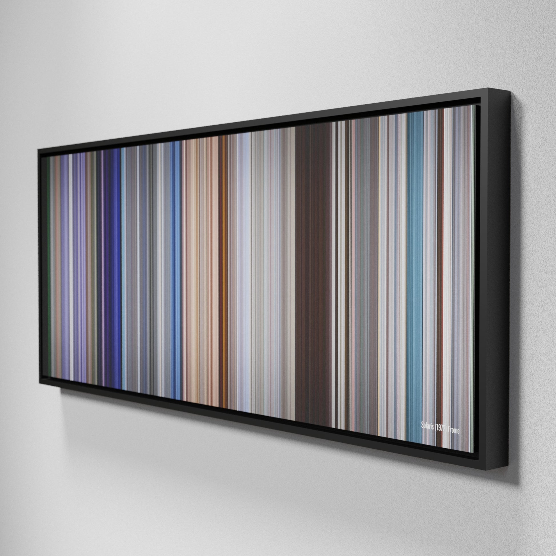 Side view of Framed Buff's of Solaris Frome on the wall