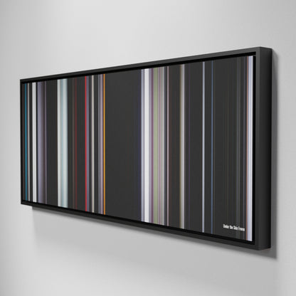 Side view of Framed Buff's of Under the Skin Frome on the wall