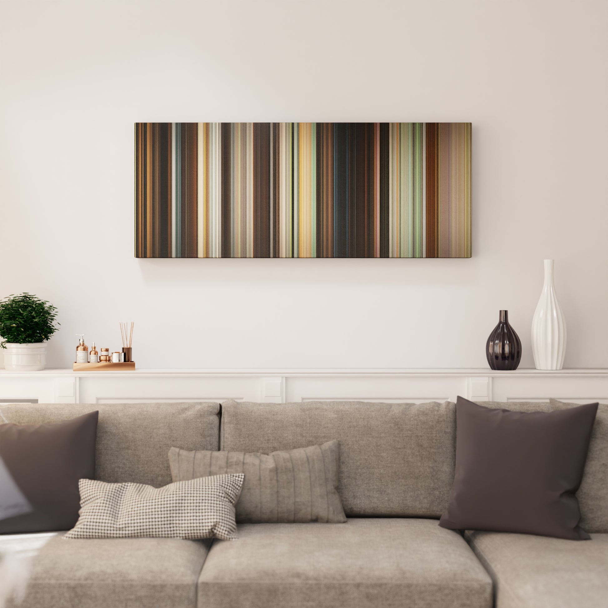 Living room interior with Crazy, Stupid, Love Frome on the wall