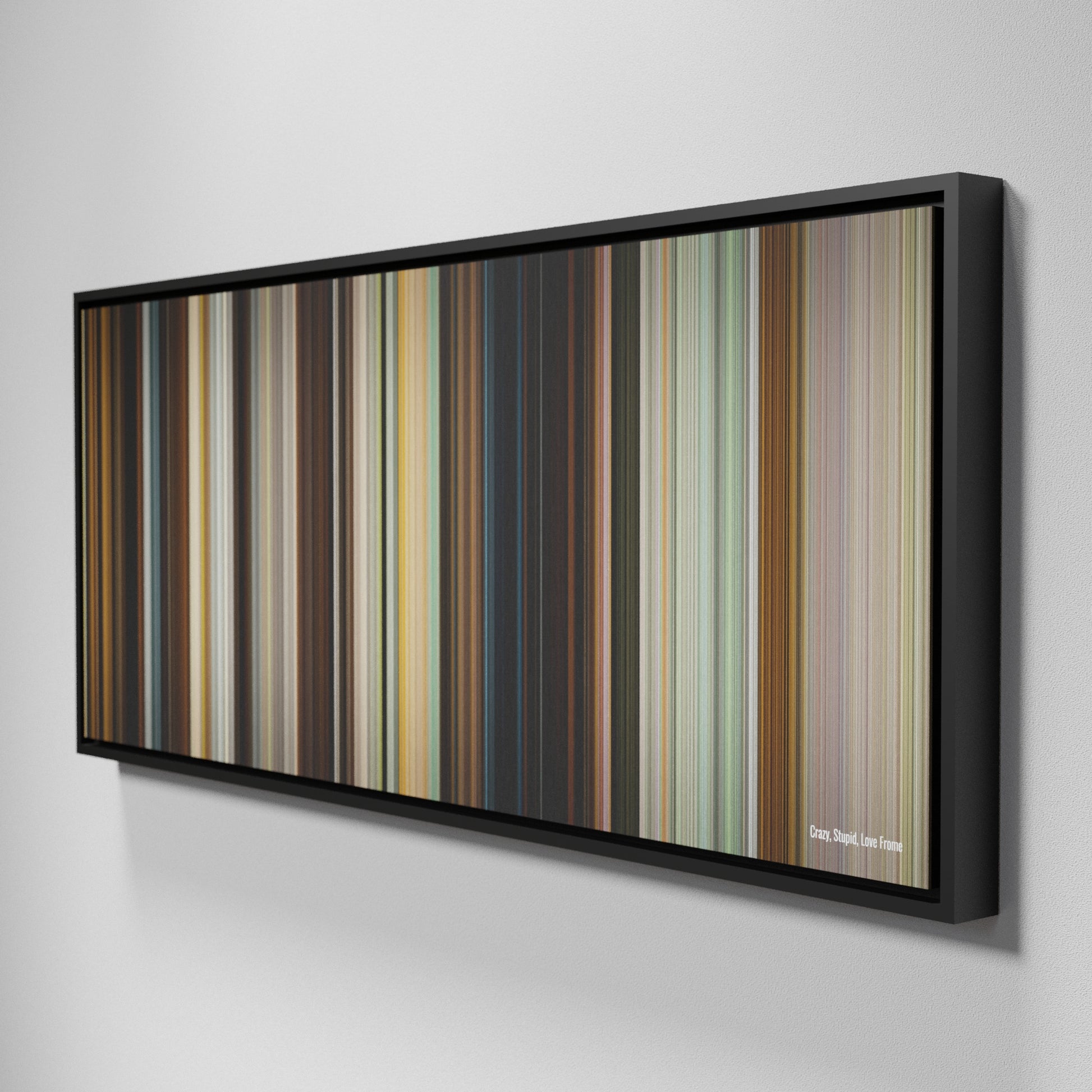 Side view of Framed Buff's of Crazy, Stupid, Love Frome on the wall