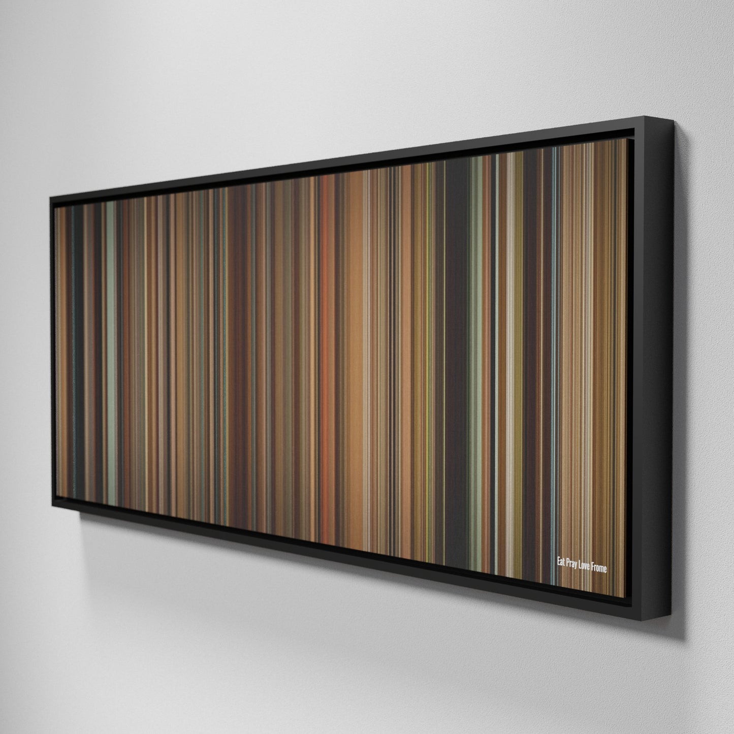 Side view of Framed Buff's of Eat Pray Love Frome on the wall