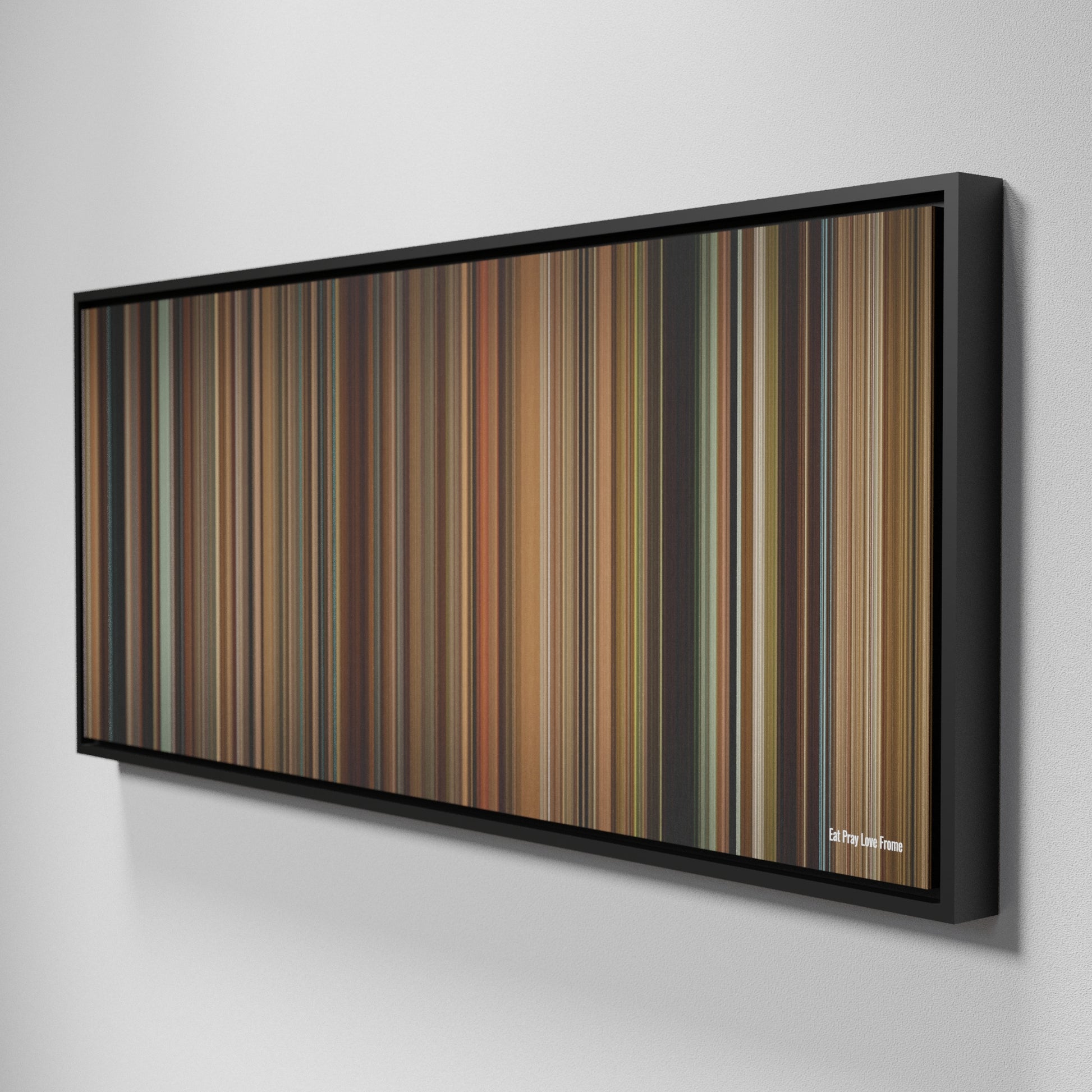 Side view of Framed Buff's of Eat Pray Love Frome on the wall