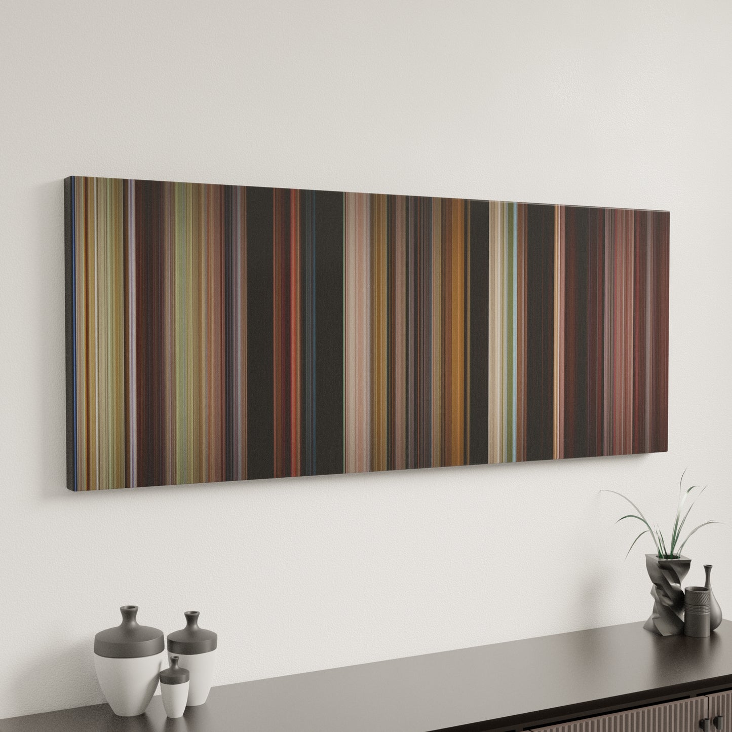 Minimal interior design with The Karate Kid Frome (1984) on the wall