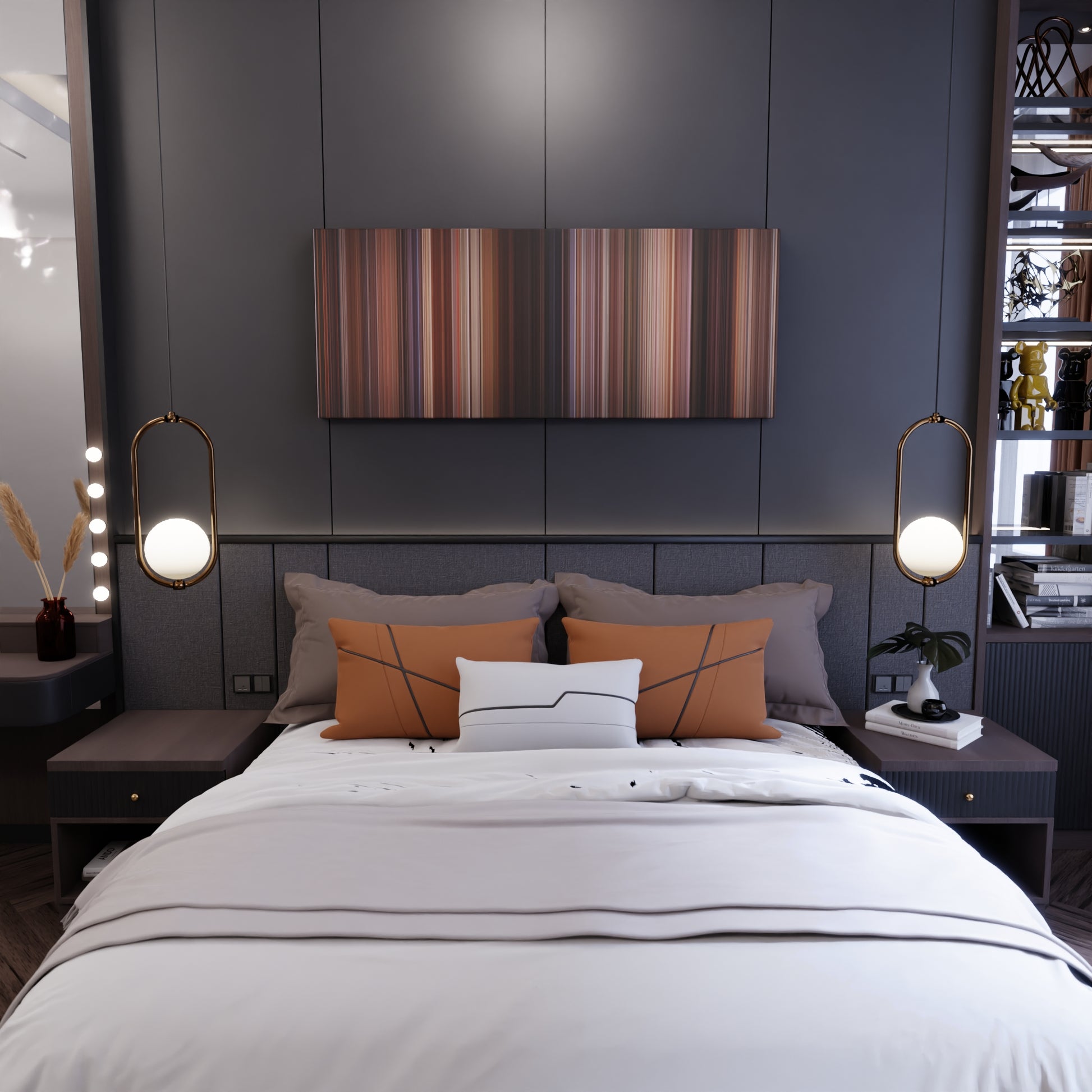 Bedroom interior with Only You Frome on the wall