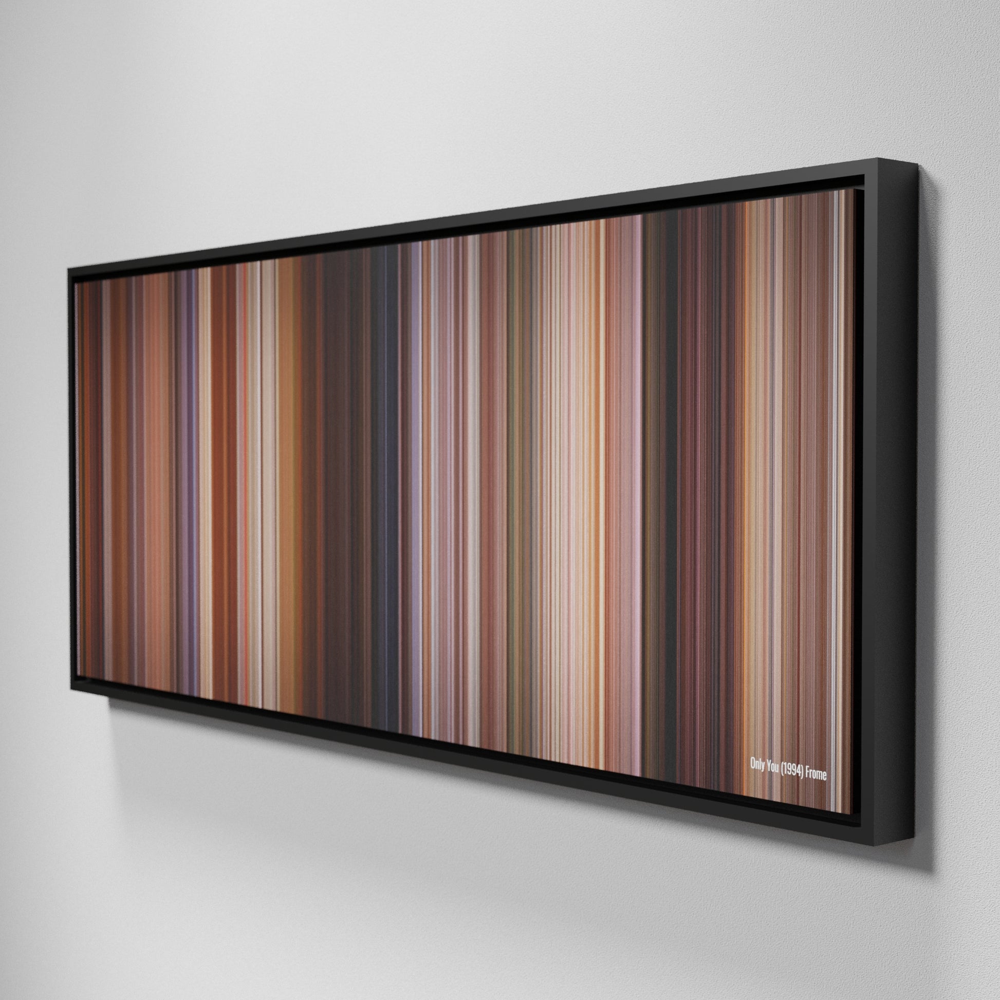 Side view of Framed Buff's of Only You Frome on the wall