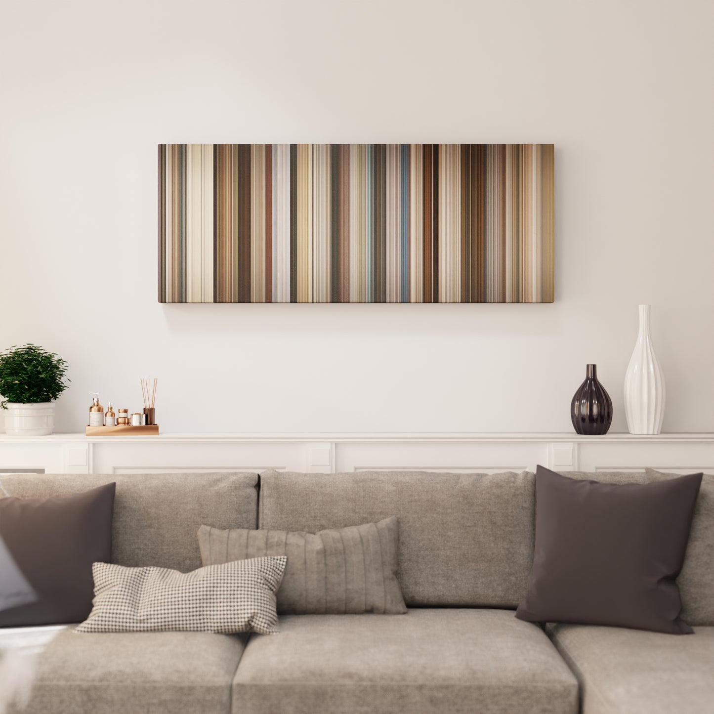 Living room interior with Ford v Ferrari Frome on the wall