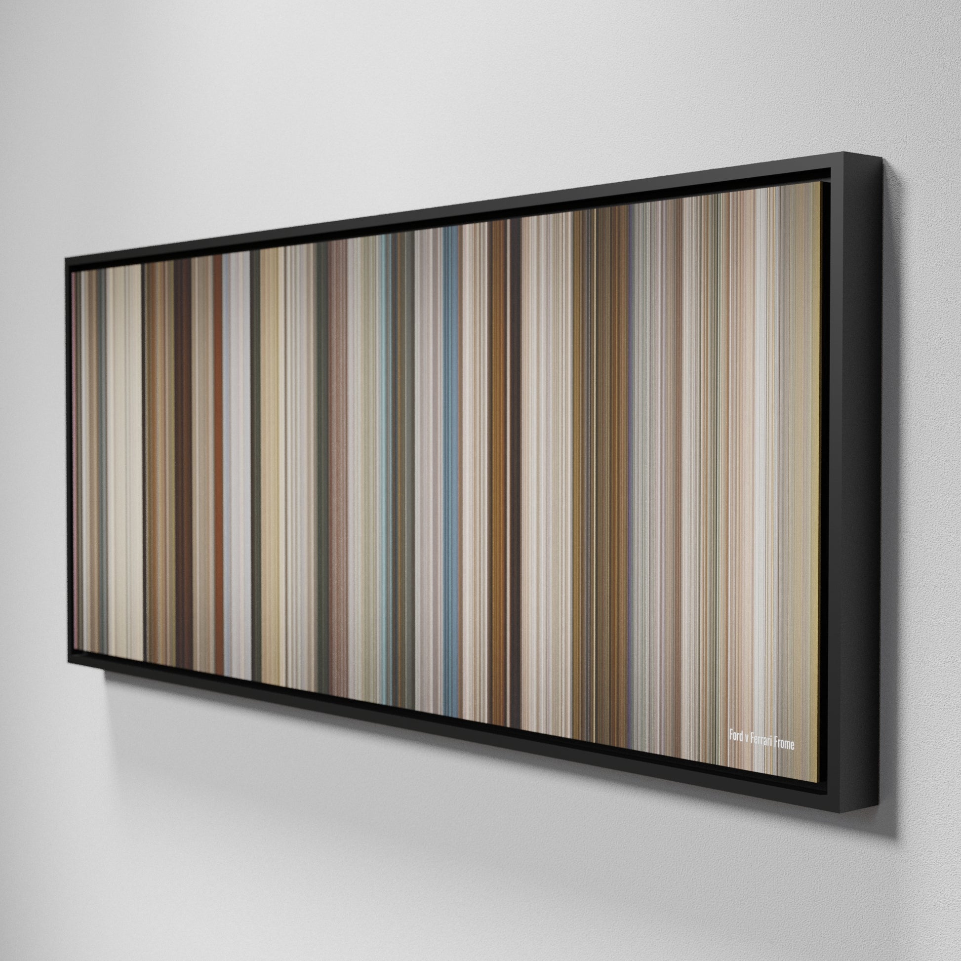 Side view of Framed Buff's of Ford v Ferrari Frome on the wall