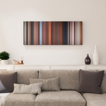 Living room interior with Far and Away Frome on the wall