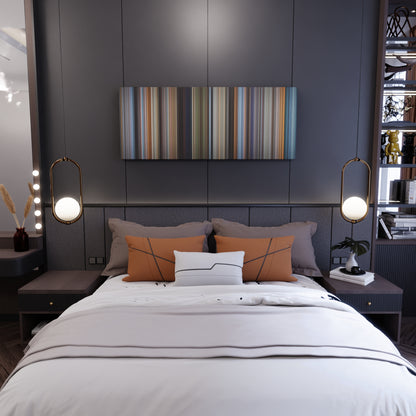 Bedroom interior with Point Break Frome on the wall