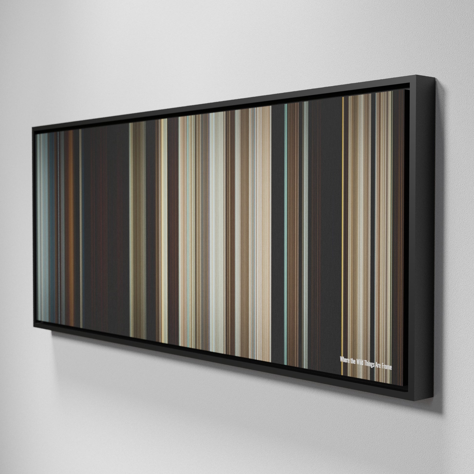 Side view of Framed Buff's of Where the Wild Things Are Frome on the wall