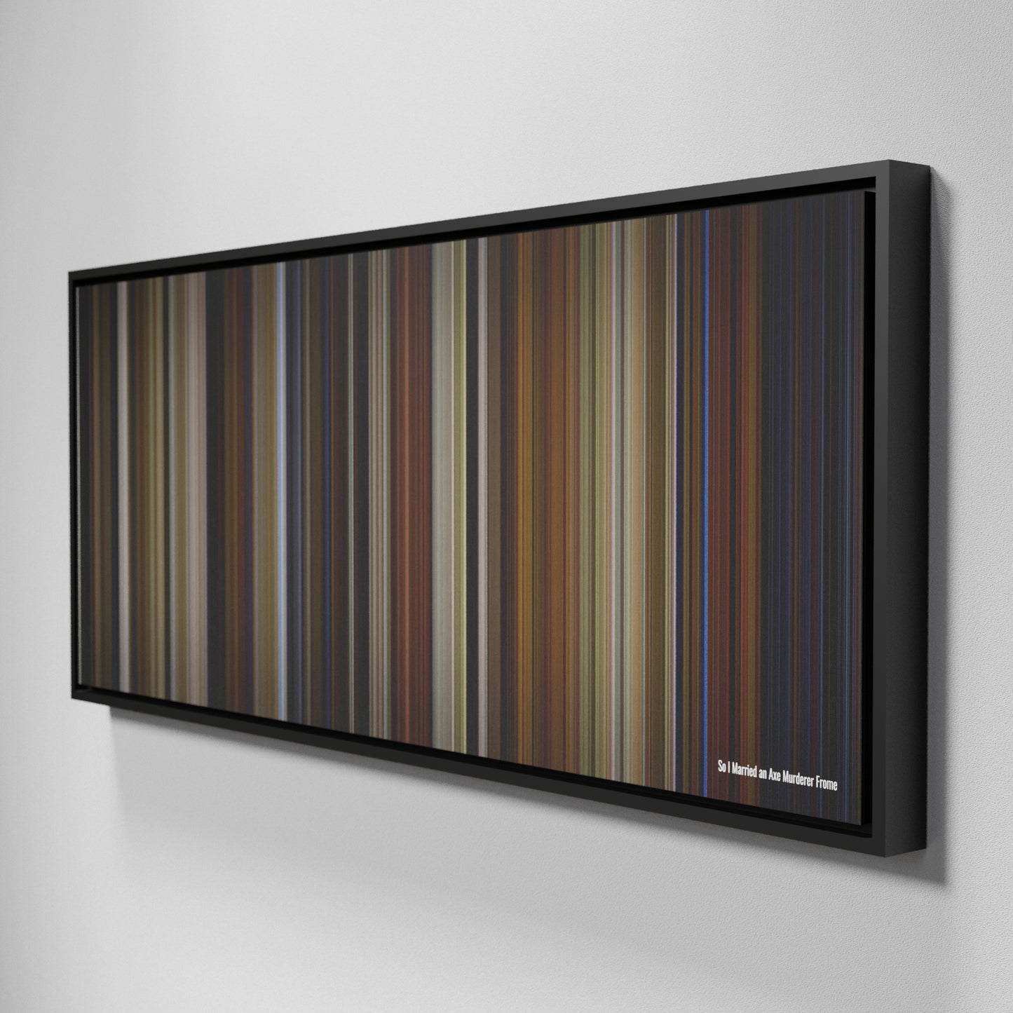 Side view of Framed Buff's of So I Married an Axe Murderer Frome on the wall