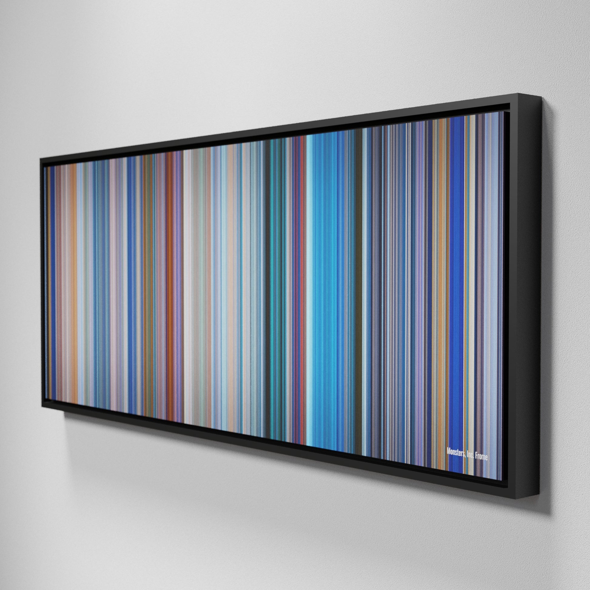 Side view of Framed Buff's of Monsters, Inc. Frome on the wall