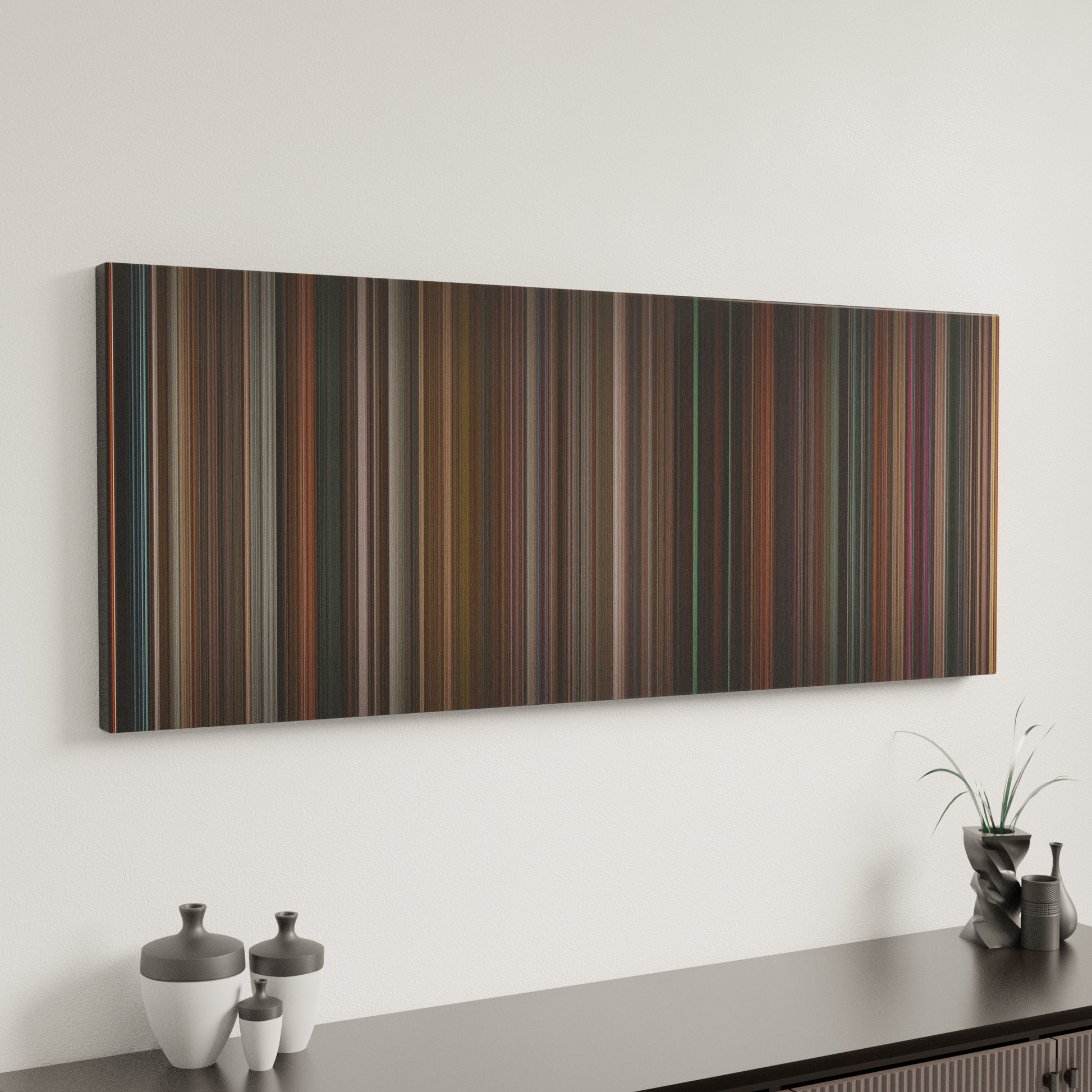 Minimal interior design with Black Swan Frome on the wall