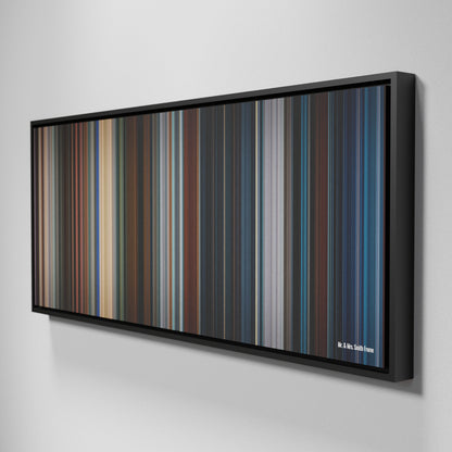 Side view of Framed Buff's of Mr. & Mrs. Smith Frome on the wall