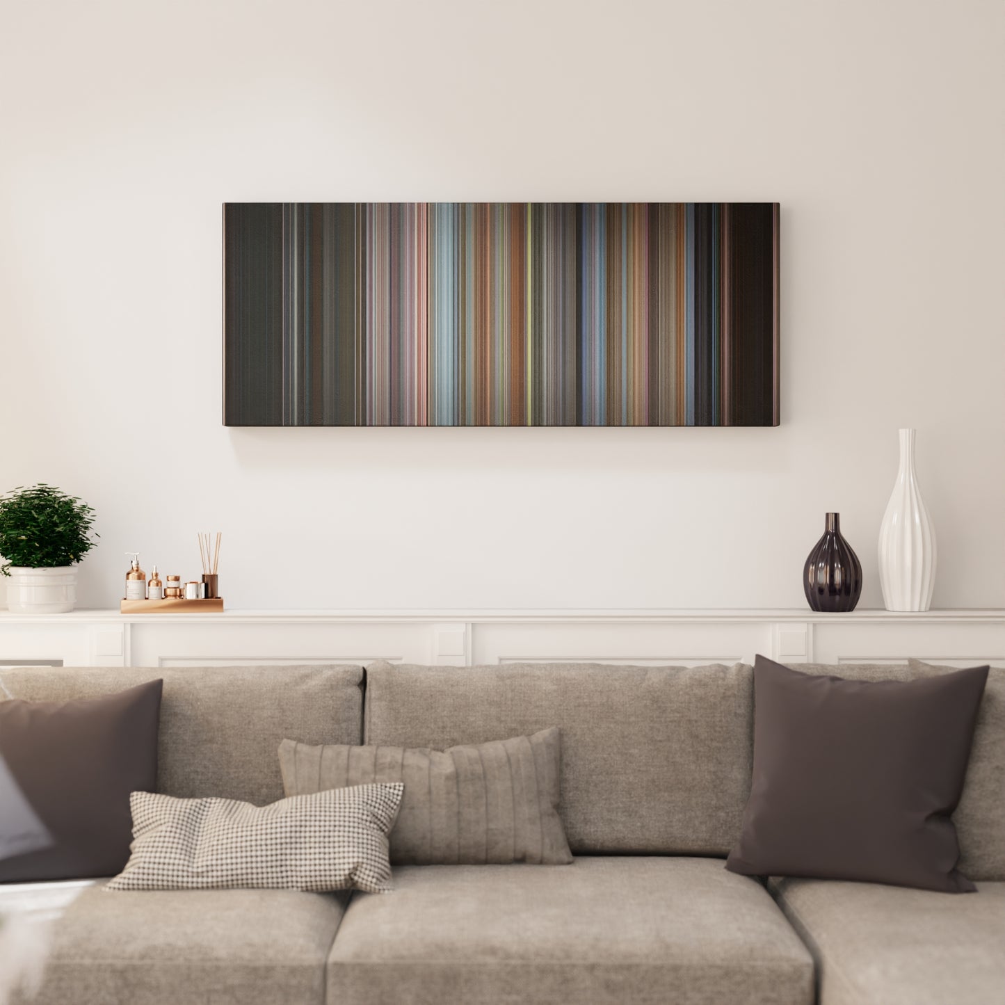 Living room interior with Men in Black Frome on the wall