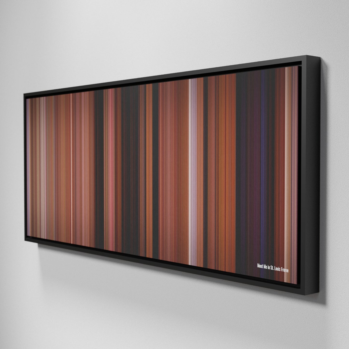 Side view of Framed Buff's of Meet Me in St. Louis Frome on the wall