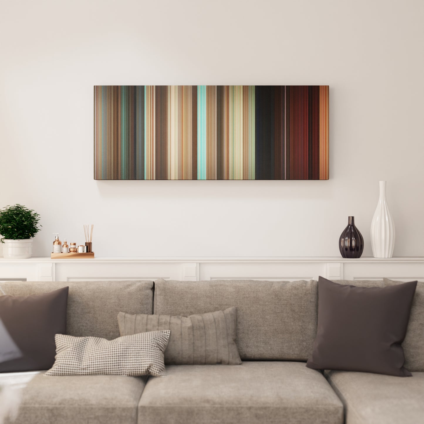 Living room interior with Couples Retreat Frome on the wall