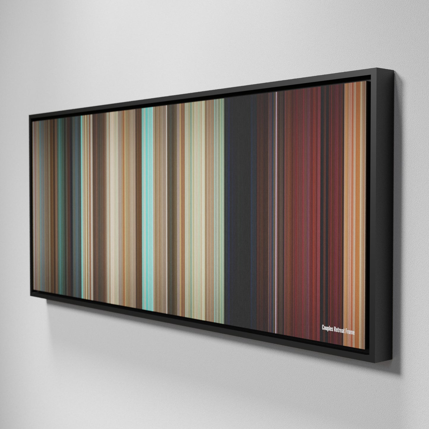 Side view of Framed Buff's of Couples Retreat Frome on the wall