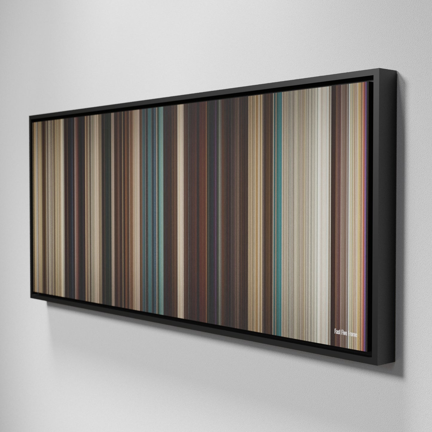 Side view of Framed Buff's of Fast Five Frome on the wall