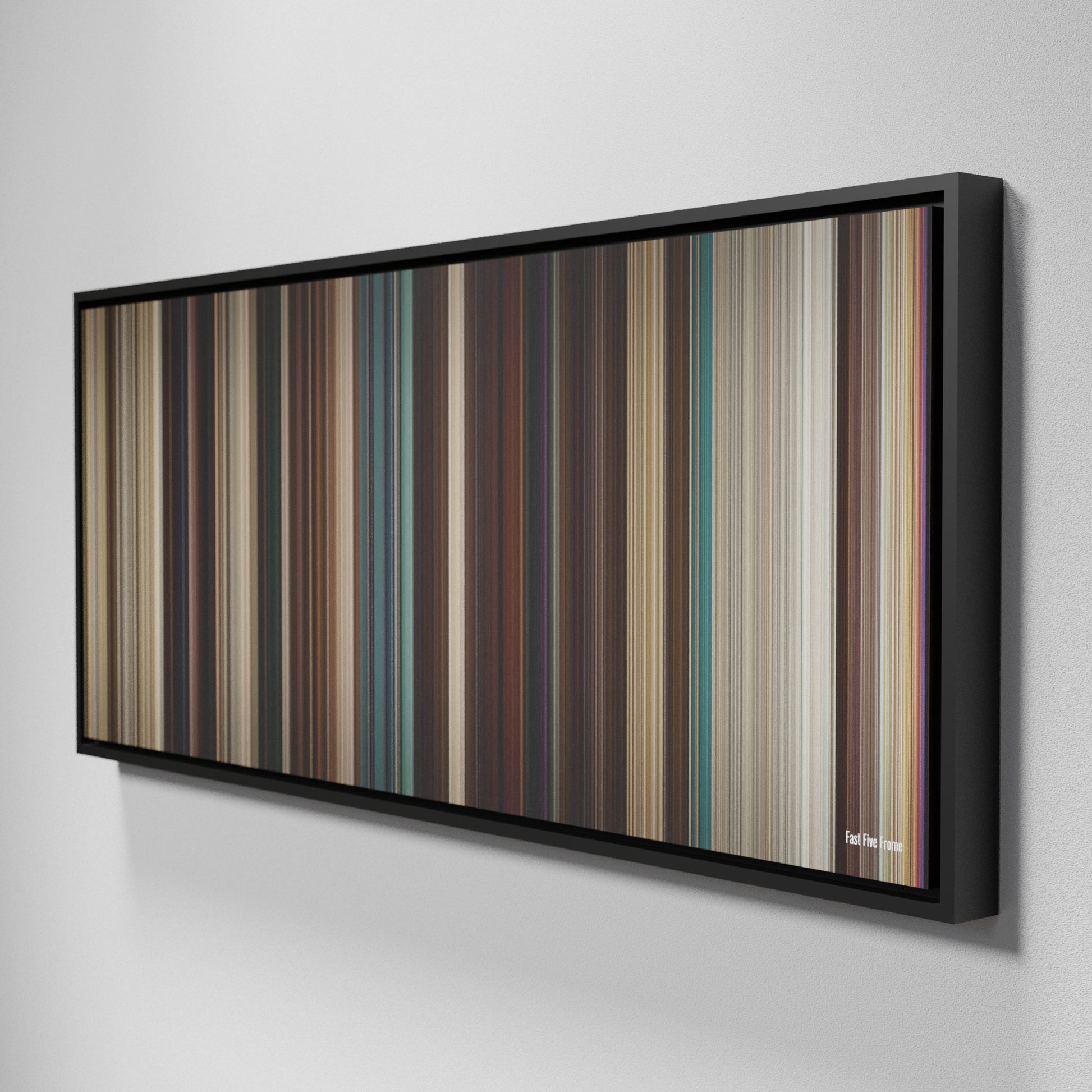 Side view of Framed Buff's of Fast Five Frome on the wall