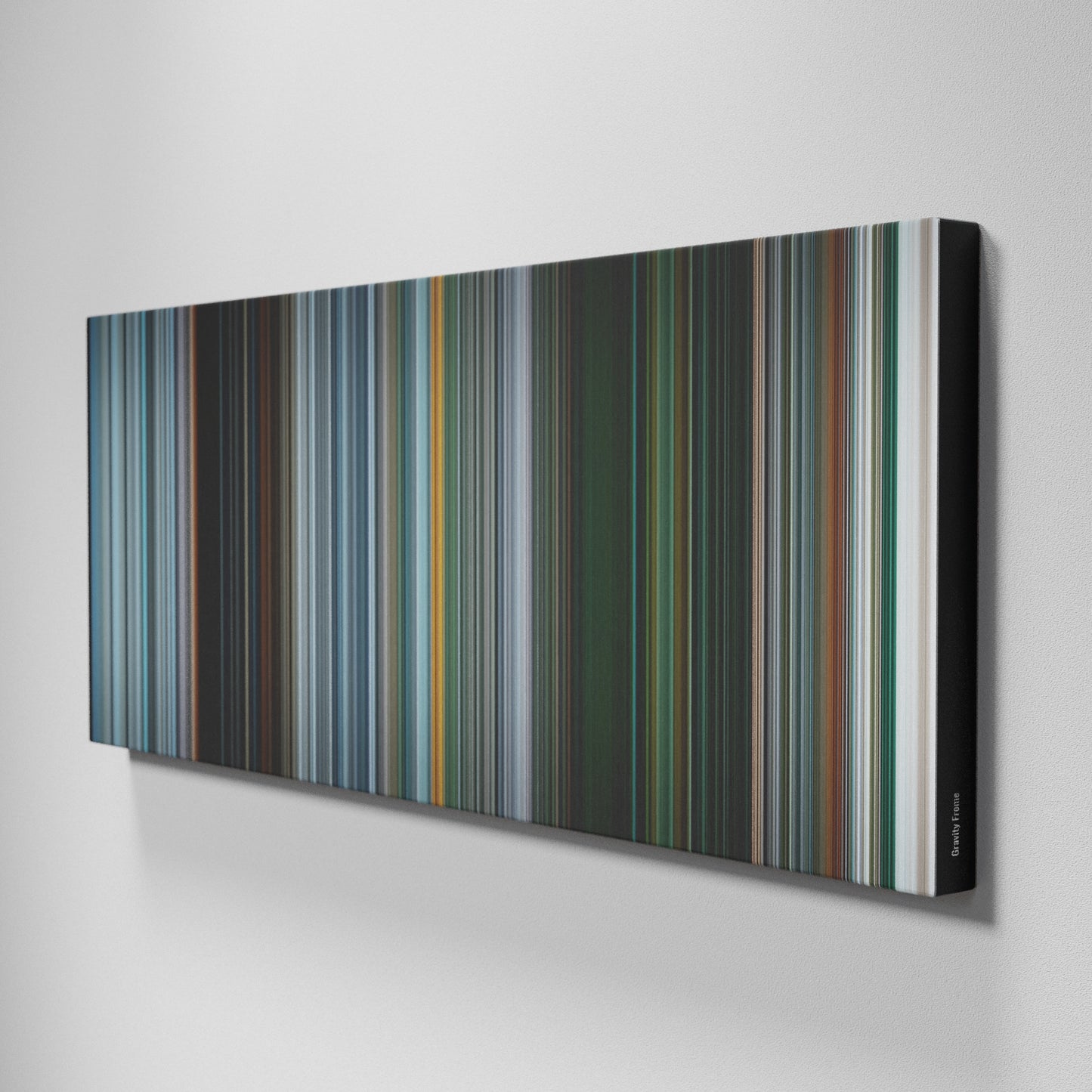 Side view of Buff's of Gravity Frome on the wall