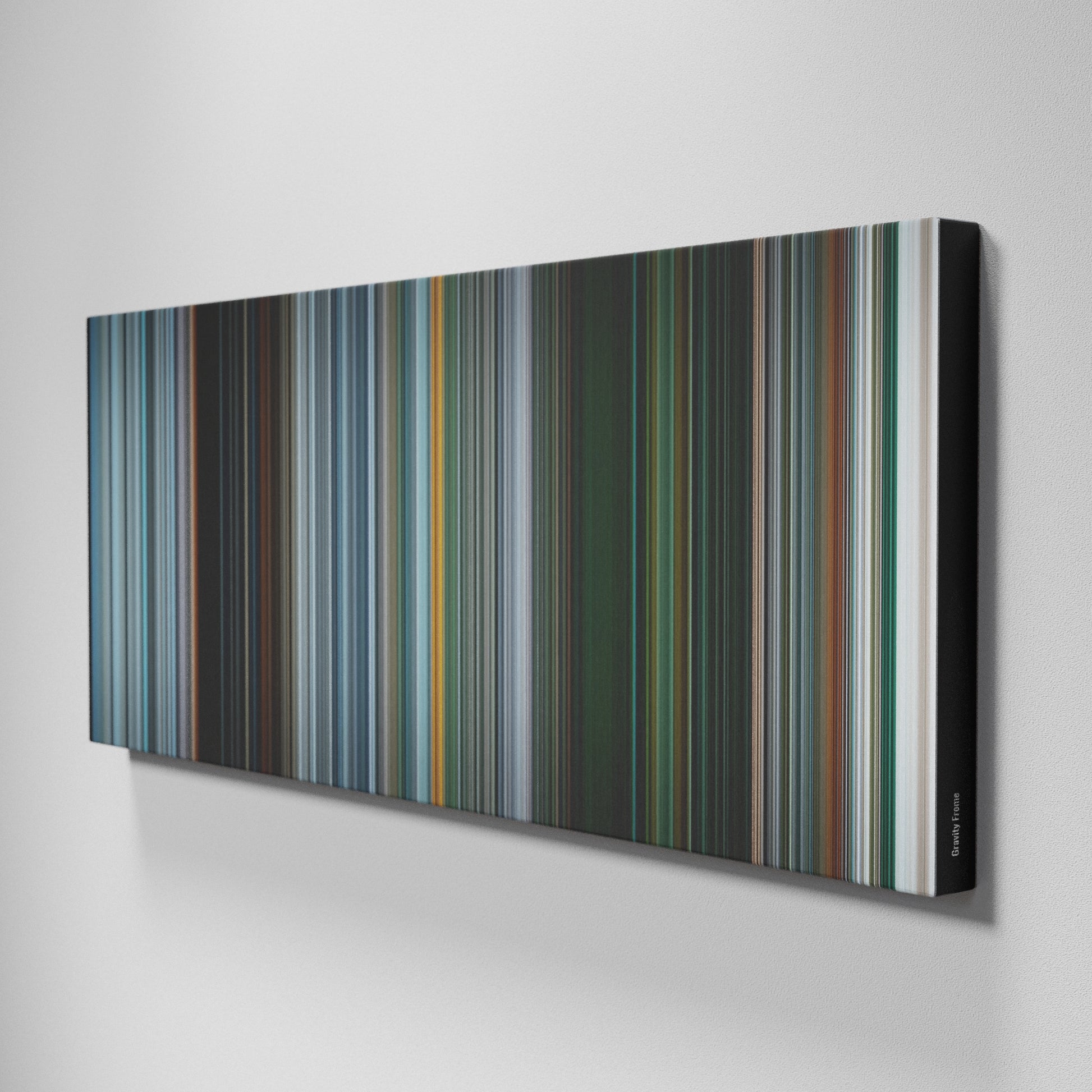 Side view of Buff's of Gravity Frome on the wall