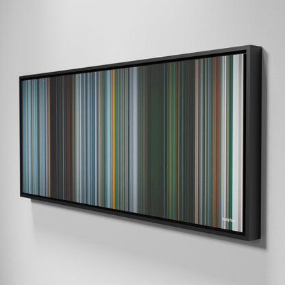 Side view of Framed Buff's of Gravity Frome on the wall