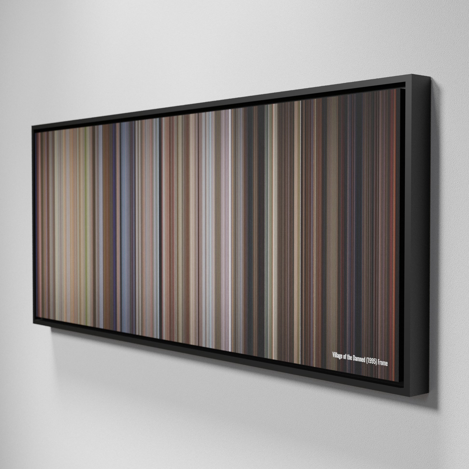 Side view of Framed Buff's of Village of the Damned Frome on the wall