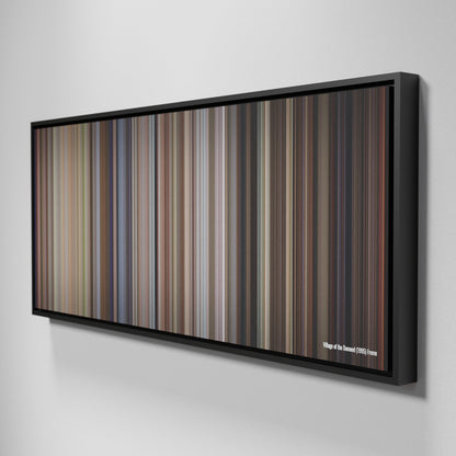 Side view of Framed Buff's of Village of the Damned Frome on the wall