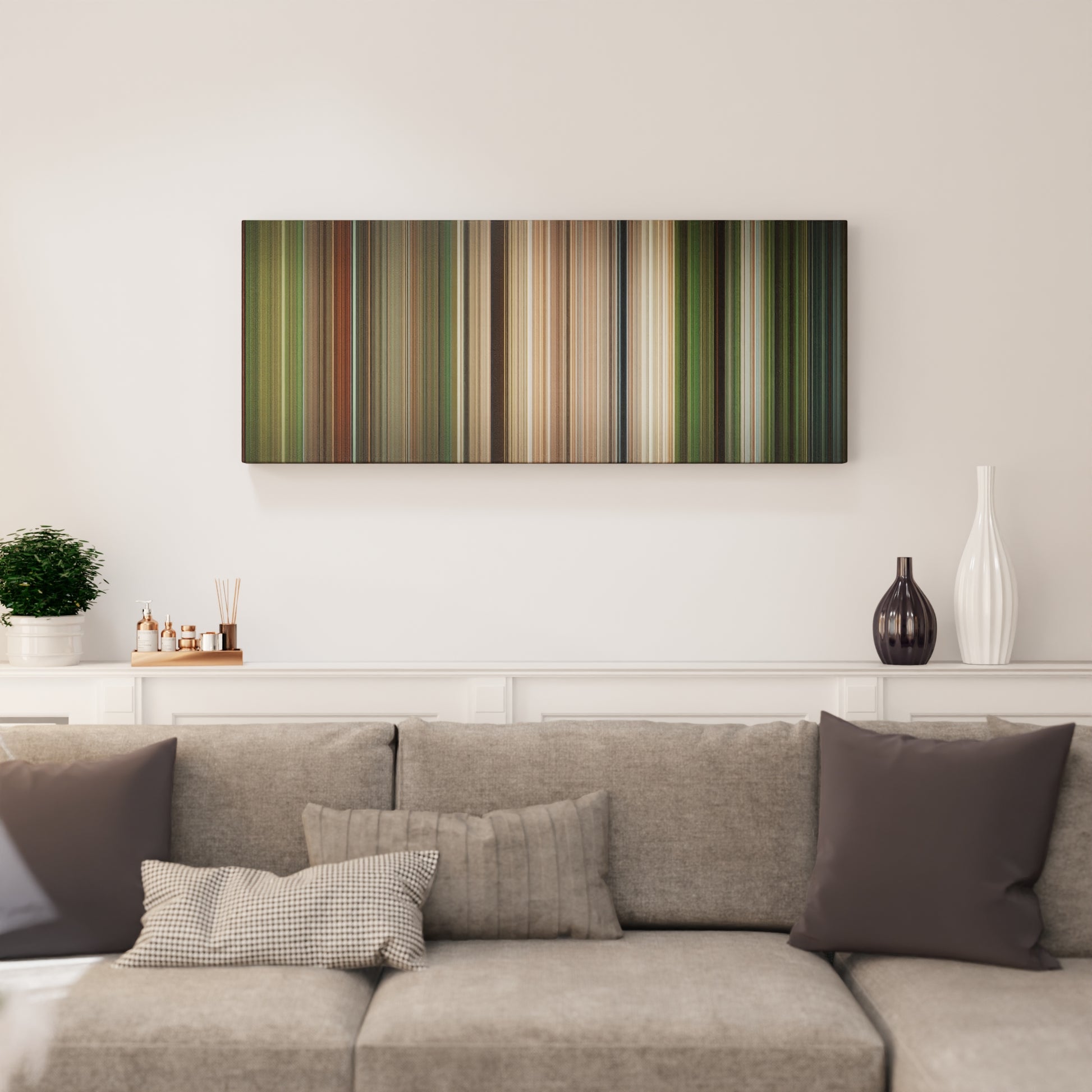 Living room interior with Apocalypto Frome on the wall