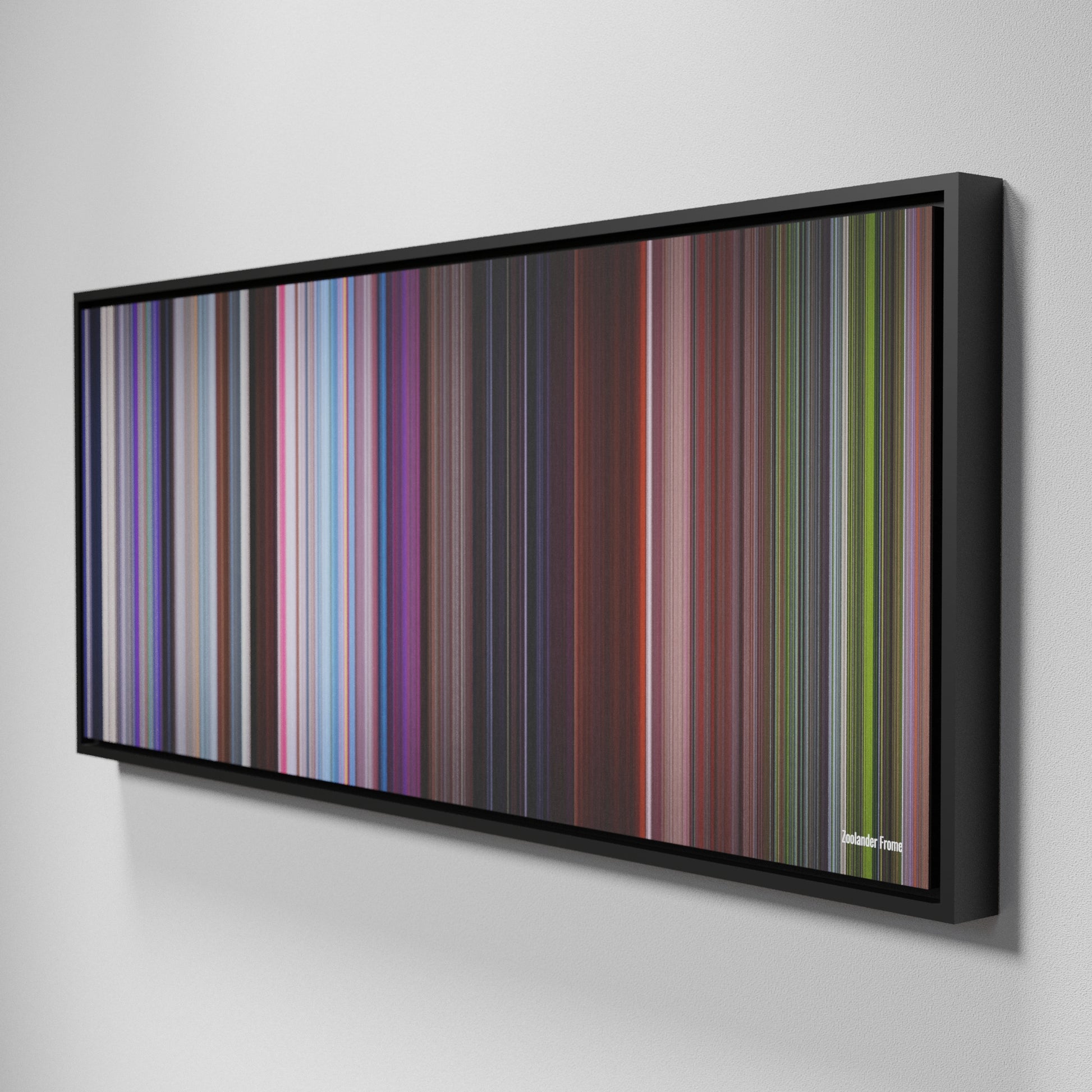 Side view of Framed Buff's of Zoolander Frome on the wall