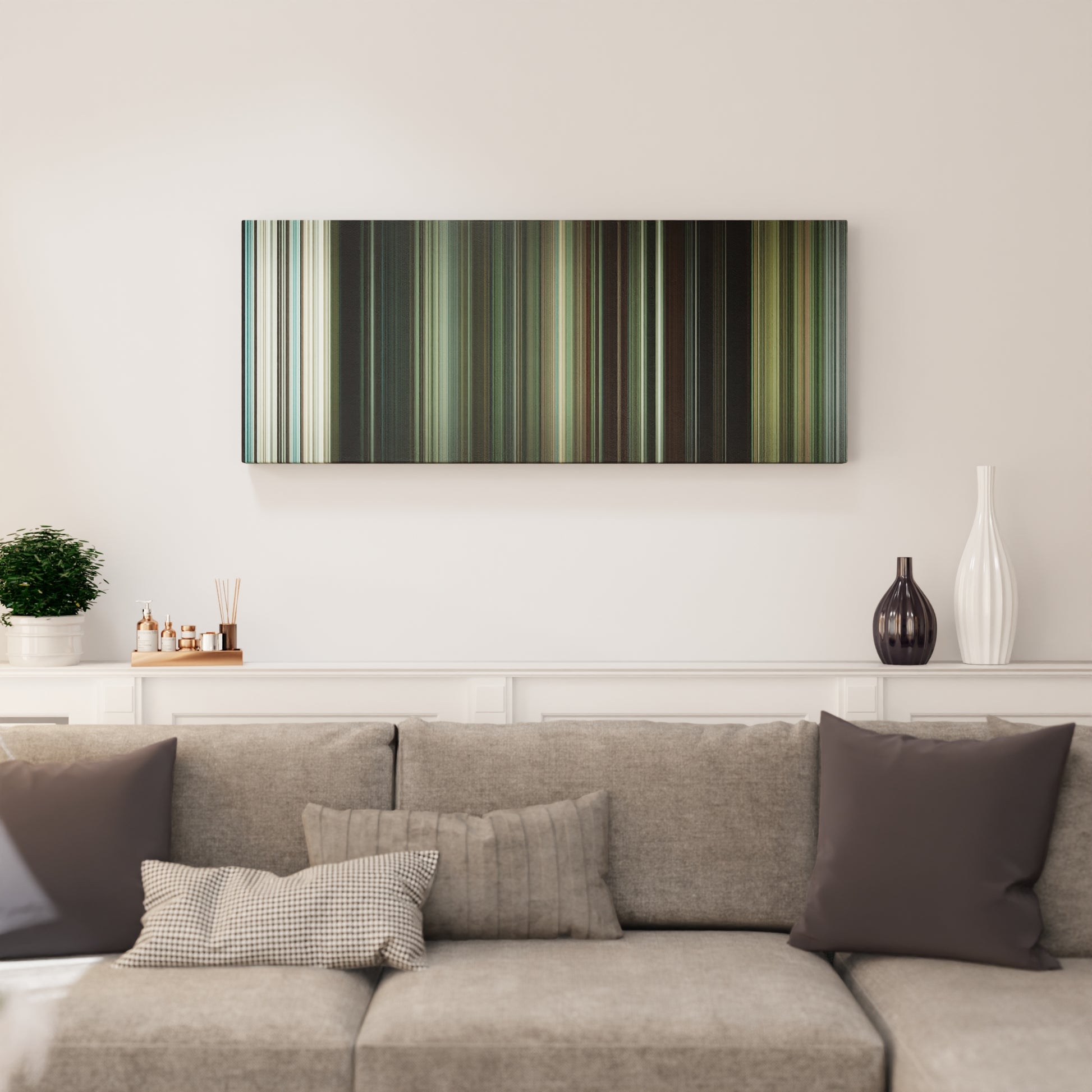 Living room interior with Swiss Army Man Frome on the wall