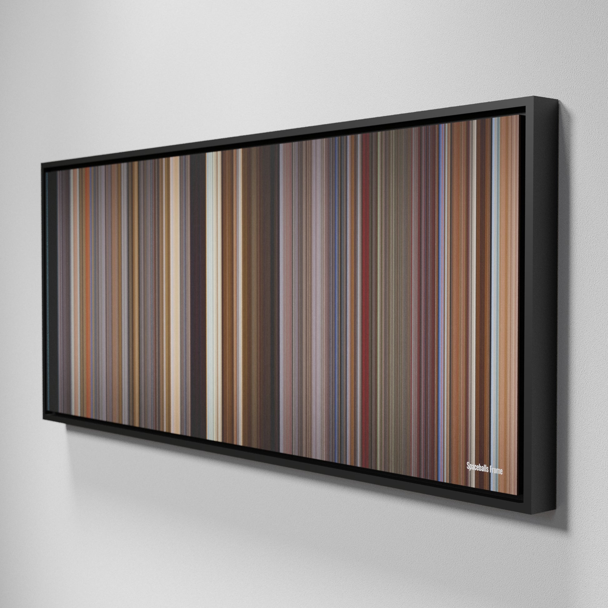 Side view of Framed Buff's of Spaceballs Frome on the wall