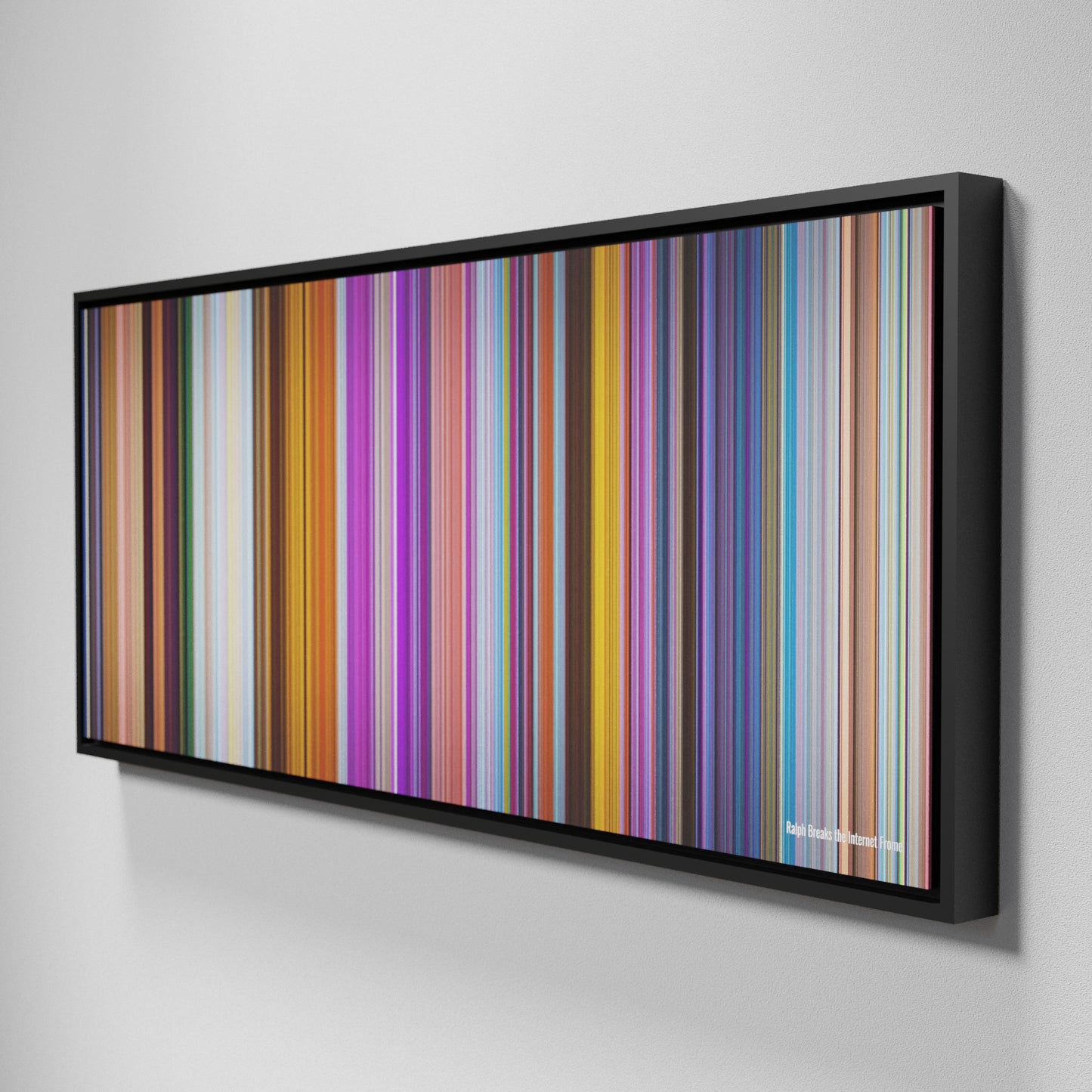 Side view of Framed Buff's of Ralph Breaks the Internet Frome on the wall