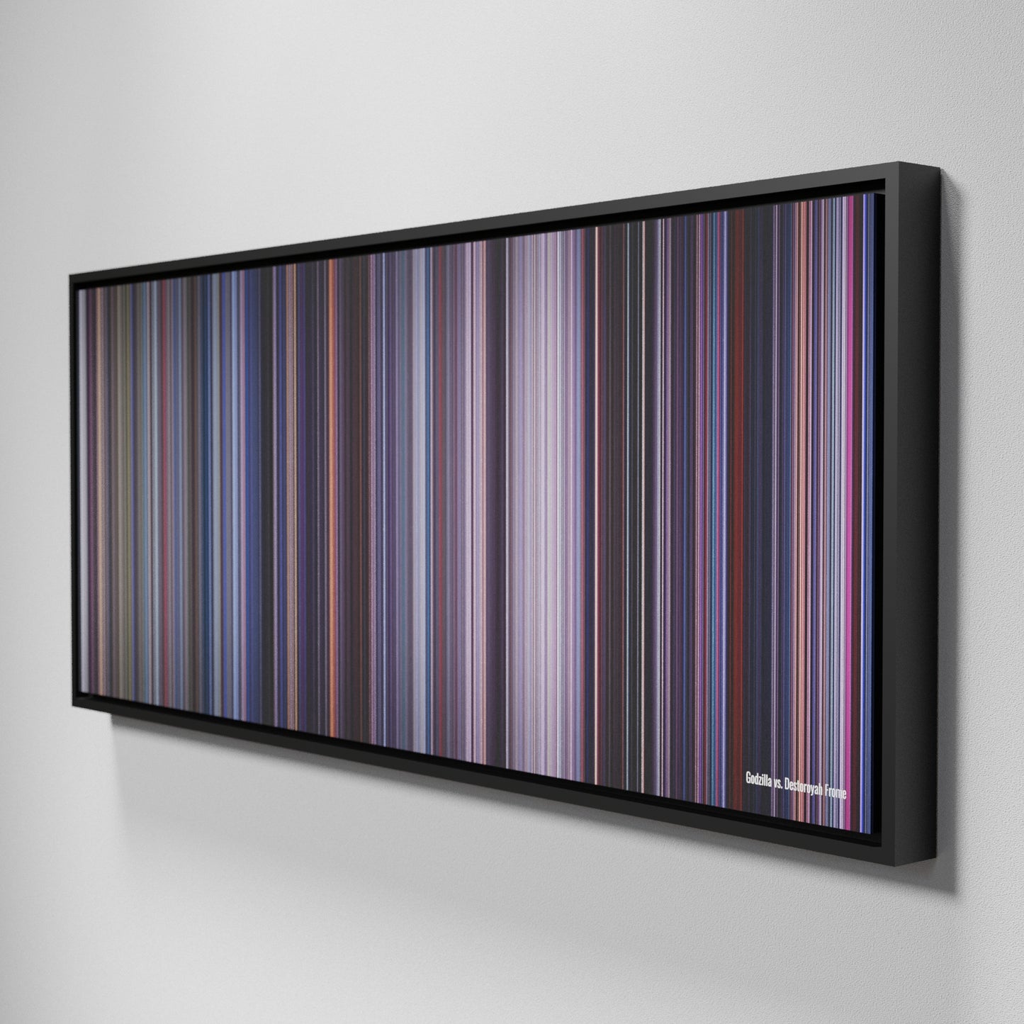 Side view of Framed Buff's of Godzilla vs. Destoroyah Frome on the wall