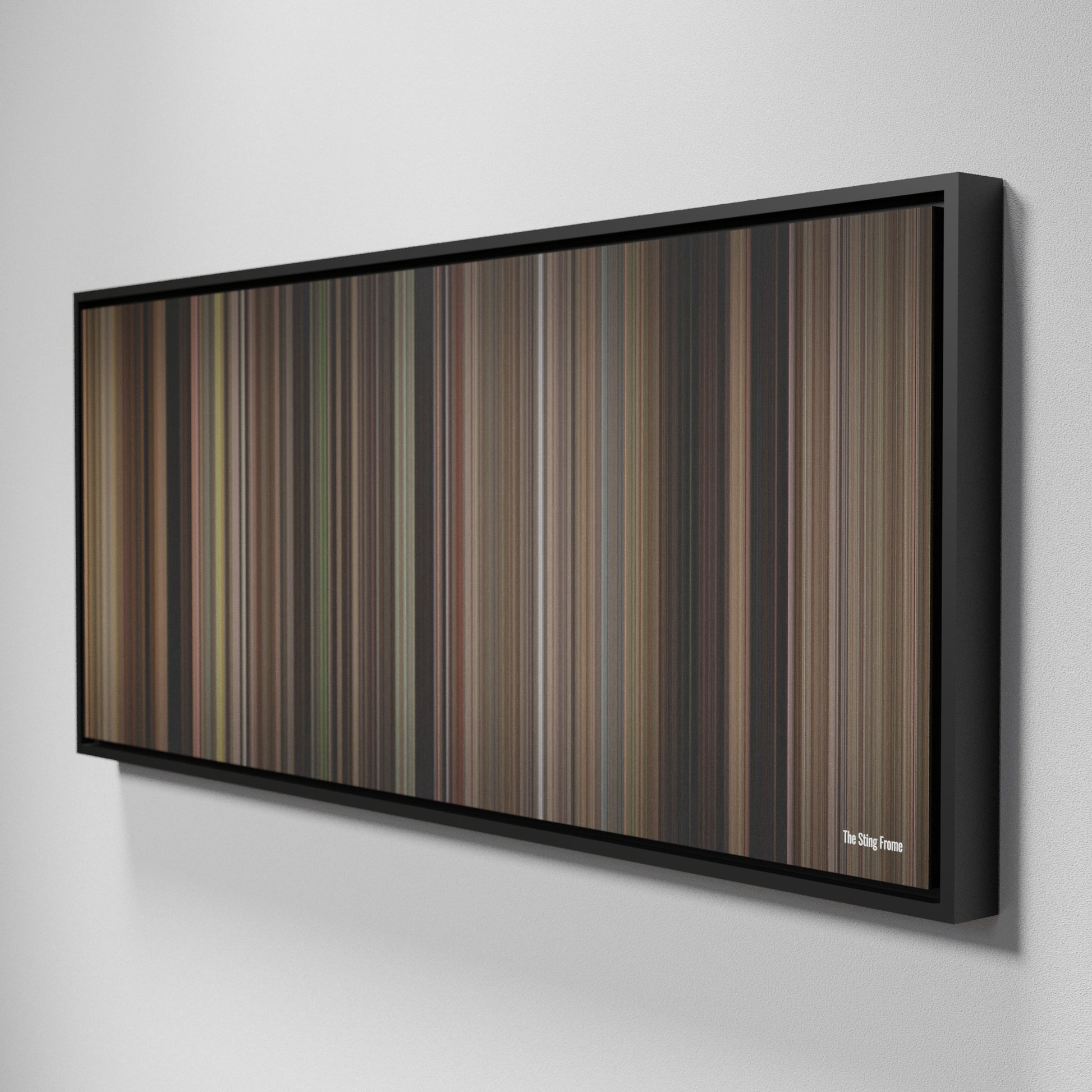 Side view of Framed Buff's of The Sting Frome on the wall