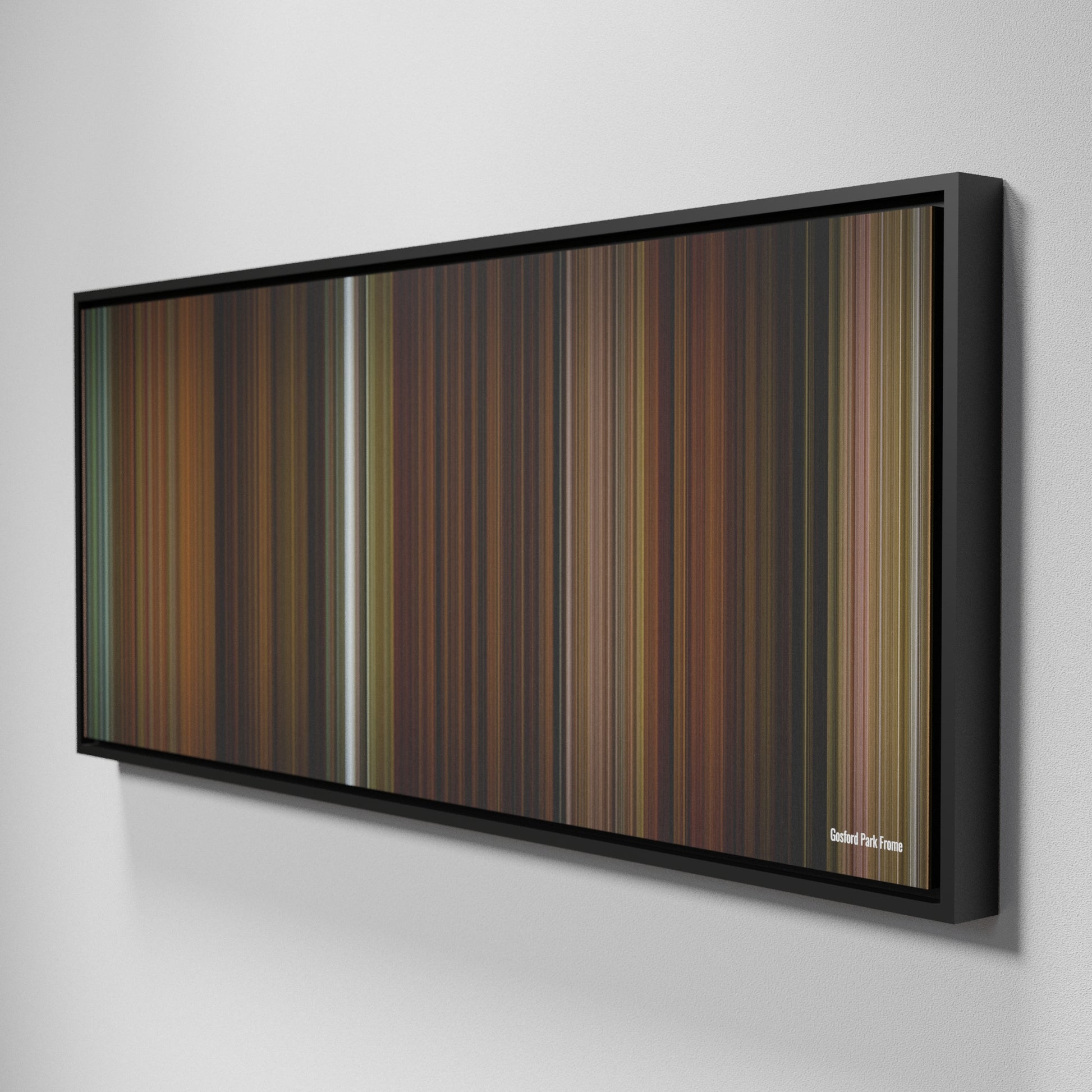 Side view of Framed Buff's of Gosford Park Frome on the wall